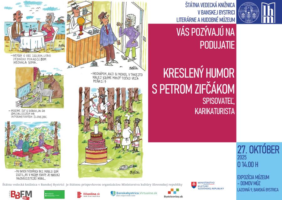 Kreslený humor s Petrom Žifčákom – spisovateľ a karikaturista pozvanka_Peter Zifcak.jpg