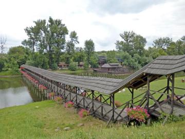 Kolárovo - drevený most a vodný mlyn